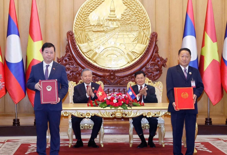 Lễ ký thỏa thuận hợp tác giữa Đài THVN và Ban Tuyên huấn Trung ương Đảng Nhân dân Cách mạng Lào