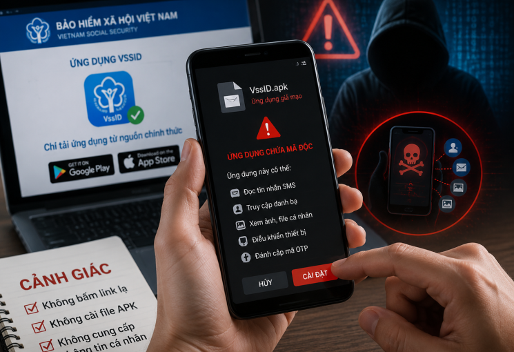 Cảnh báo ứng dụng VssID giả mạo có thể chiếm quyền điều khiển điện thoại để đánh cắp tiền